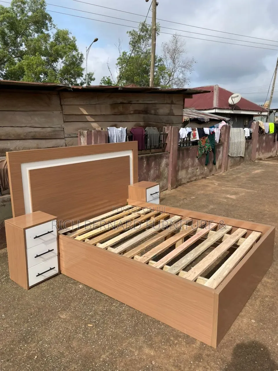 Luxury Brown Laminated Double Bed