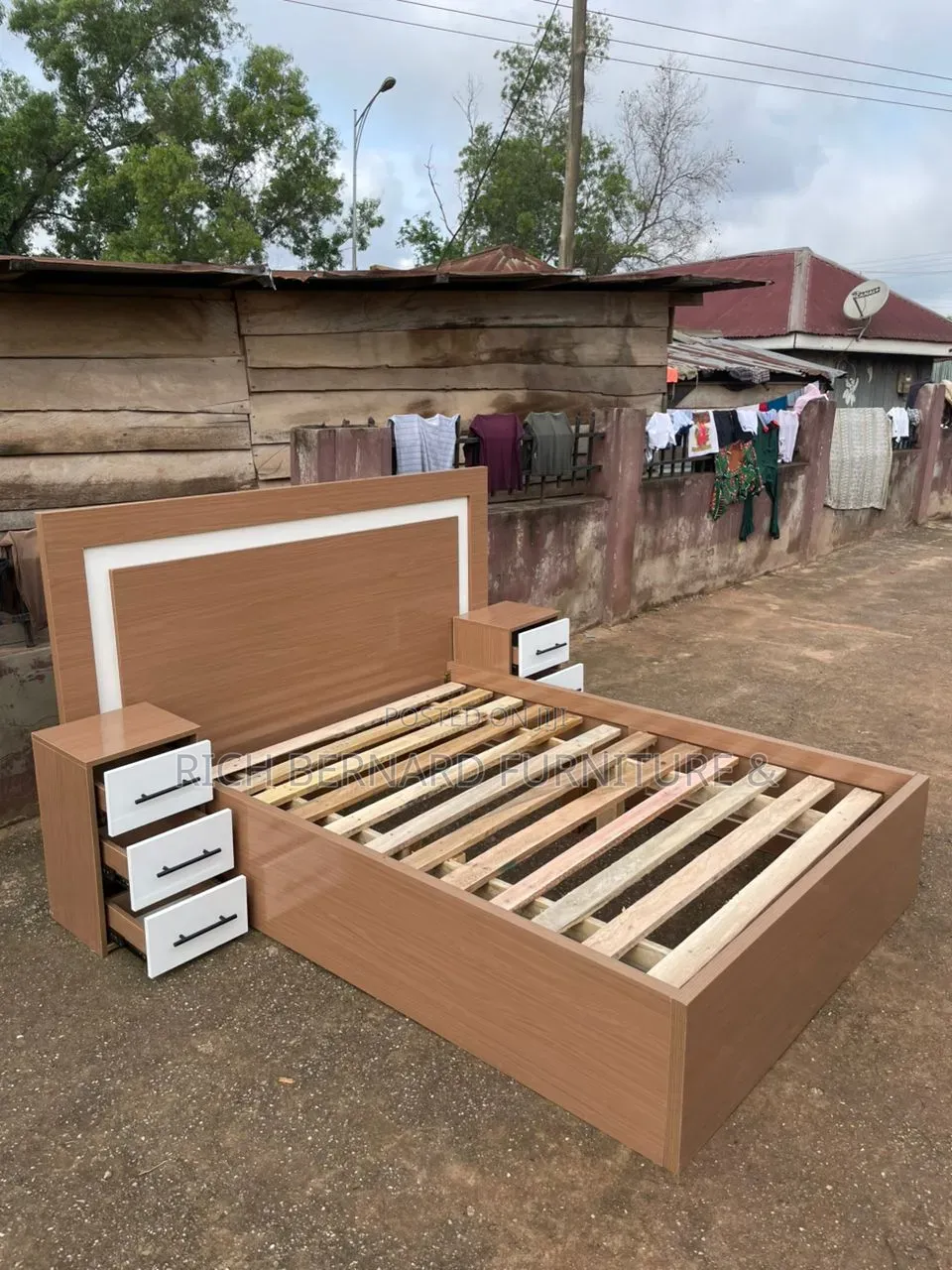 Luxury Brown Laminated Double Bed