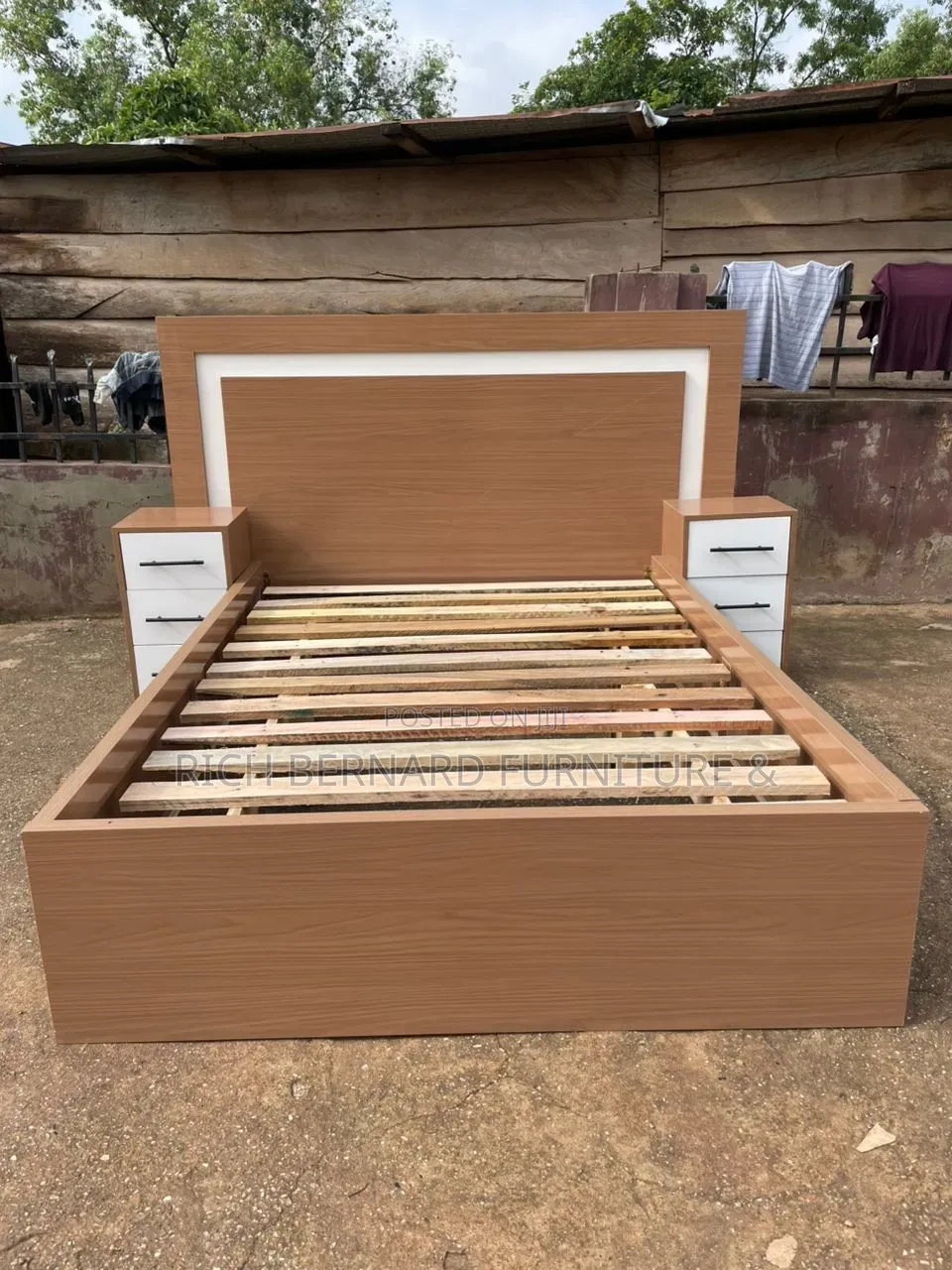 Luxury Brown Laminated Double Bed
