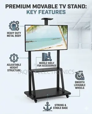 With Wheels for 32-75 “ Universal Movable Tv Stand