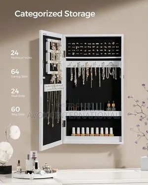 Songmics Lockable Jewelry Cabinet Armoire With Mirror