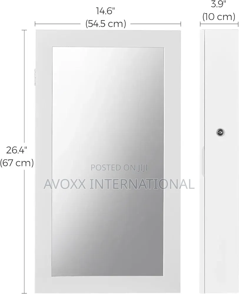 Songmics Lockable Jewelry Cabinet Armoire With Mirror