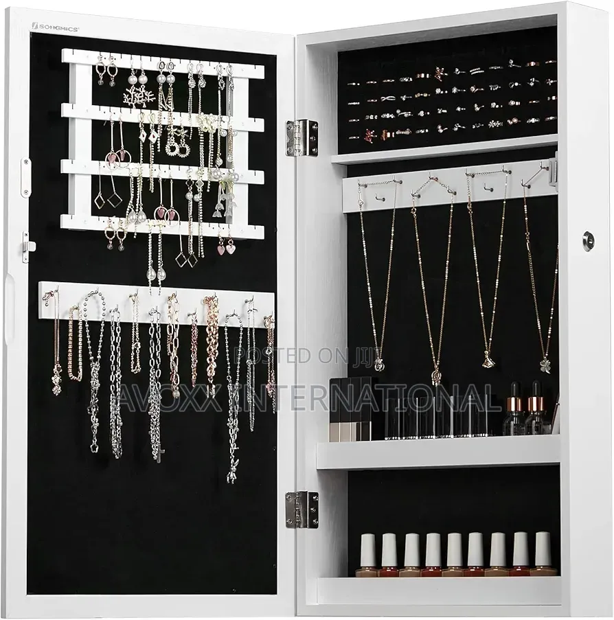 Songmics Lockable Jewelry Cabinet Armoire With Mirror