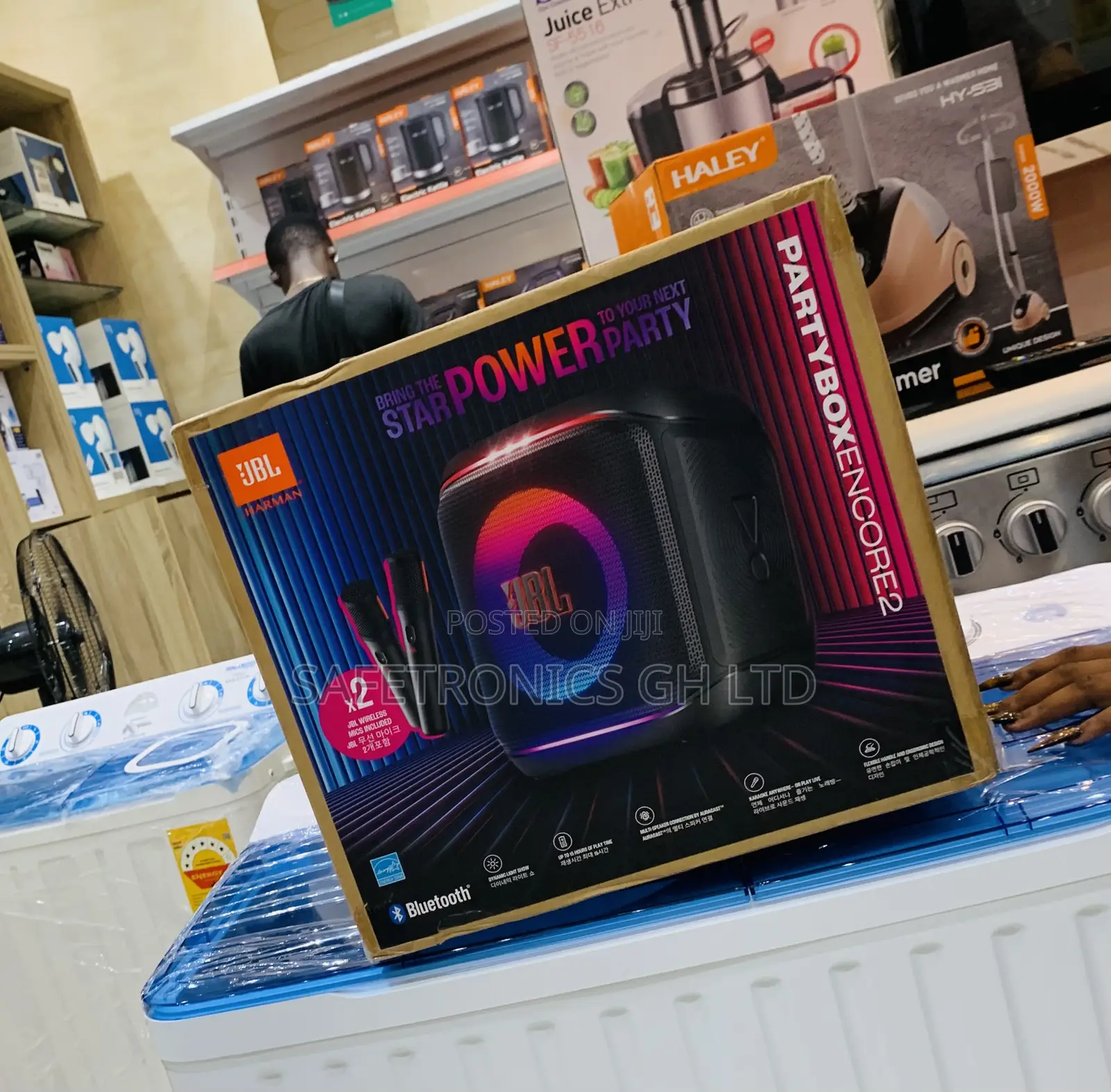 Newest Update JBL Partybox Encore 2 Portable Party Speaker With 2 Mics