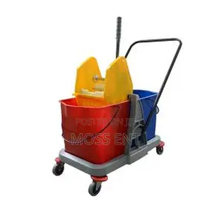 60lt Double Mop Trolley Down Press Red-blue - B-045