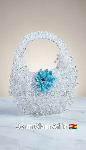 Jerm Glam Afric: Ice Bloom Luxury Bridal Crystal Pearl 3d Bag