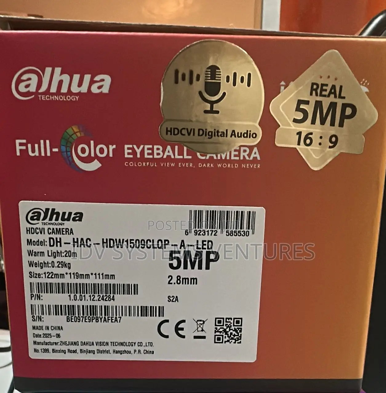 Dh-Hac-Hdw1509clqp-a-Led5mp Full-Color Hdcvi Quick-to-Install Eyeball