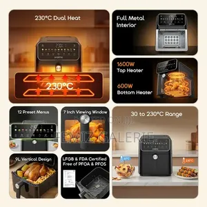 Oraimo Intellifry 9l 230°C Dual Side Flip Free Air Fryer