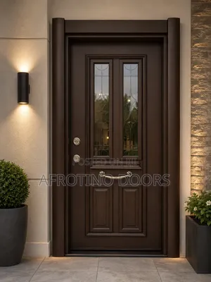 Security Wooden Glass Door Single