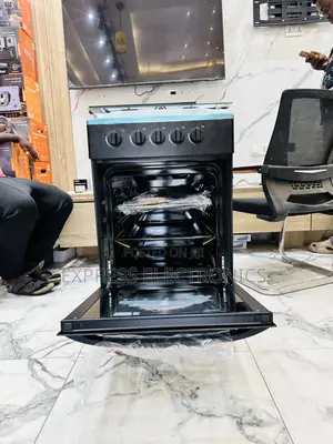 Brand New Sleek Black Midea Gas Cooker Oven 4b 50/50