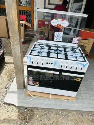 5burner Gas Cooker Oven Grill Rotisserie 60/90 White Midea
