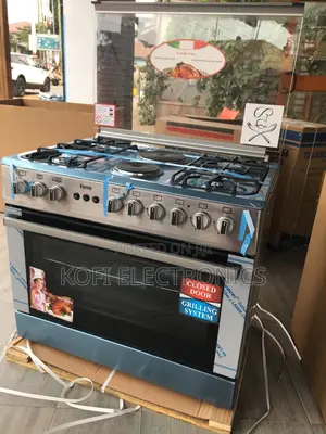 Ferre Standing Cooker Powerful 4 Gas Burners With 2 Electric Tops