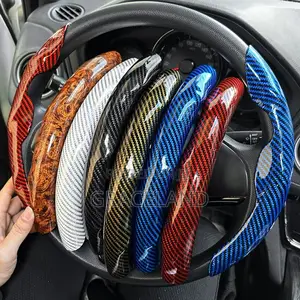 Ultra Thin Carbon Fiber Car Steering Wheel Cover 38cm/15inch