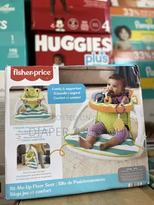 Fisher-Price Sit-Me-Up Portable Baby Seat With 2 Toys, Citrus Frog