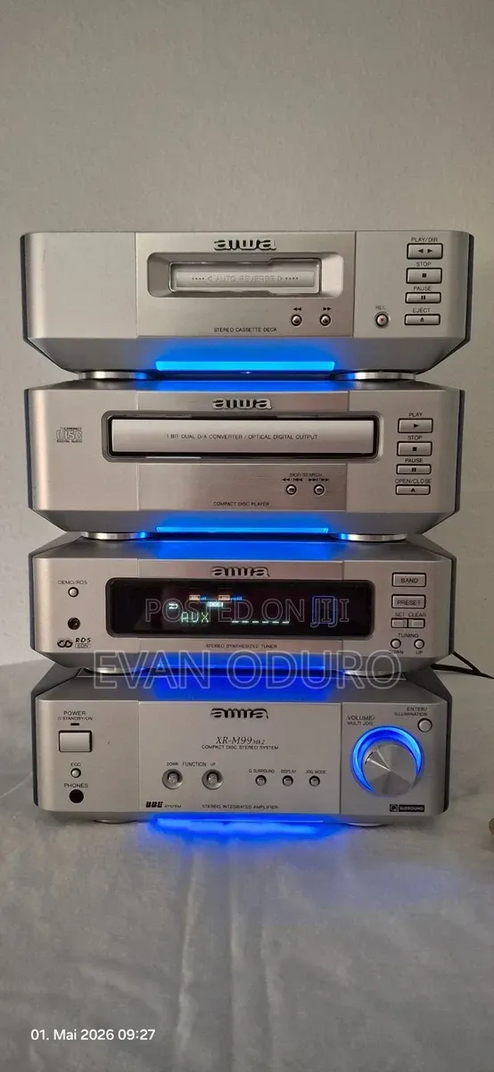 Powerf Aiwa Digital Sound System Stylish Ambient Light,Bt/Usb/Radio/Cd
