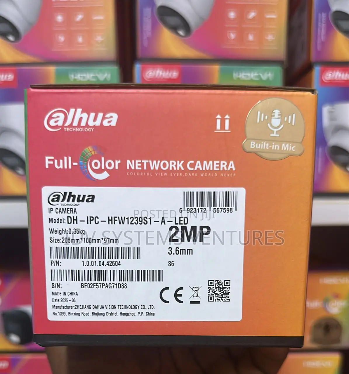 Ipc-Hfw1239s1-a-Led-S52mp Entry Full-Color Fixed-Focal Bullet Netwok