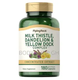 Piping Rock Milk Thistle, Dandelion Yellow Dock | 180 Capsules |