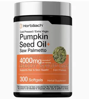 Pumpkin Seed Oil With Saw Palmetto | 300 Caps | Hair and Skin Support