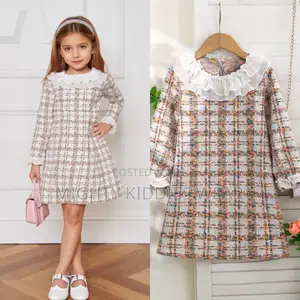 Girls' Small Fragrance Fabric Houndstooth Dress Age 2-4yrs Only