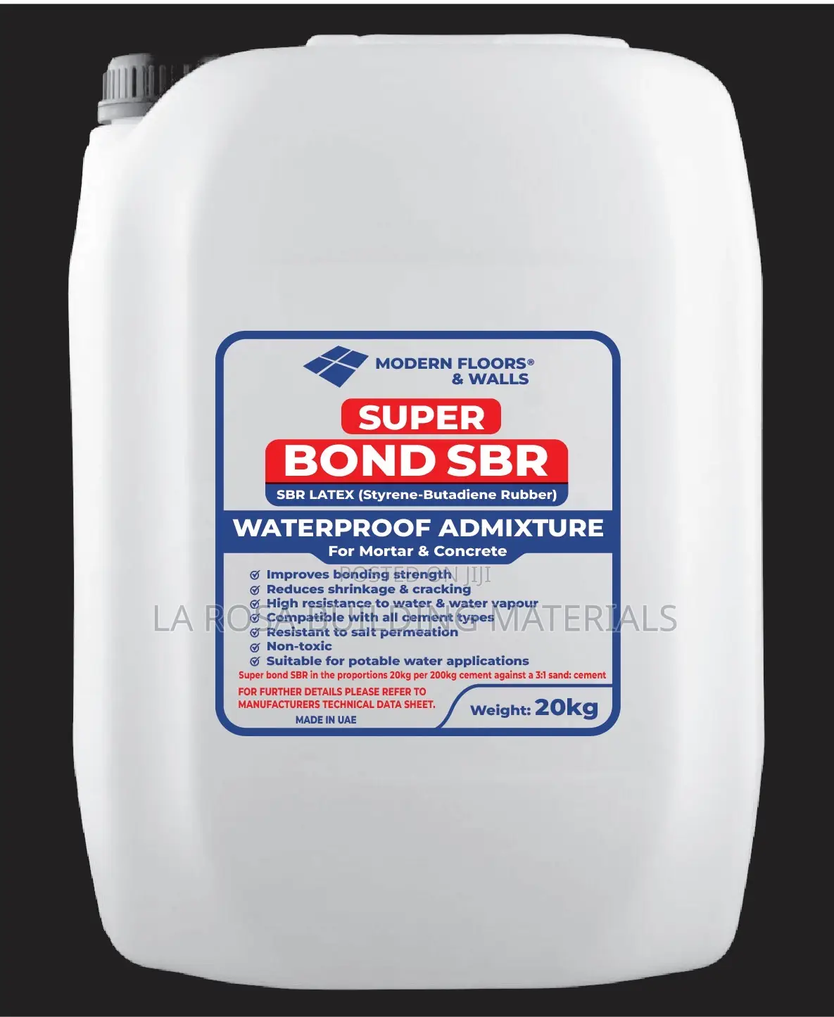 20kg Super Bond Sbr Latex Waterproof Admixture Salt Penetration