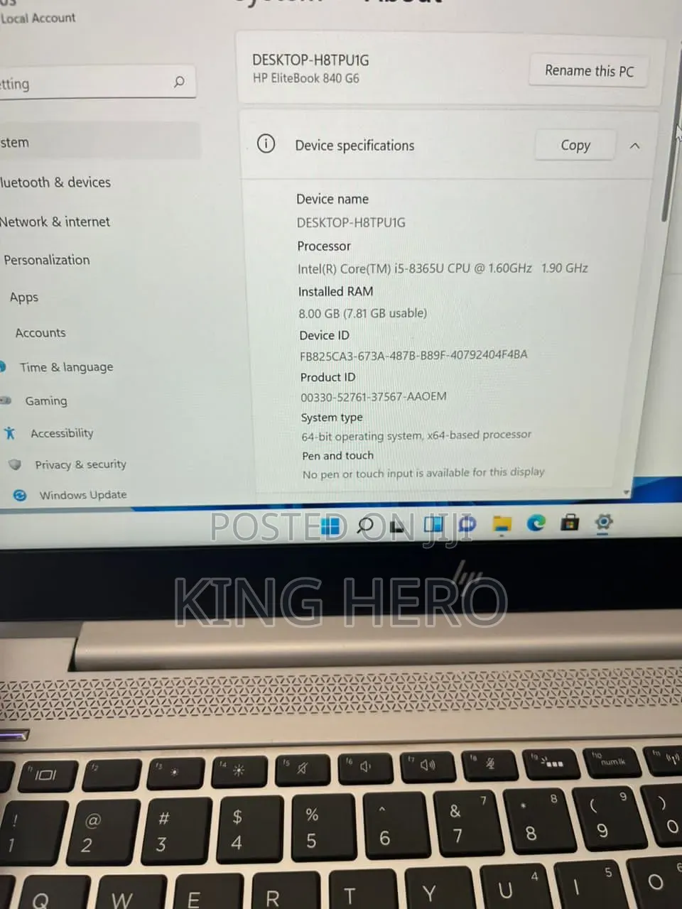 New Laptop HP EliteBook 840 G6 8GB Intel Core i5 SSD 256GB