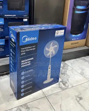Super Affordable Midea 18” Rechargeable Standing Fan(Digital Remote)
