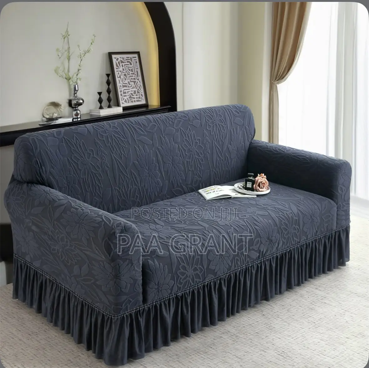 Velvet Fluffy Plush 4 PCS Sofa Skirt Covers (Only Sold as a Set )