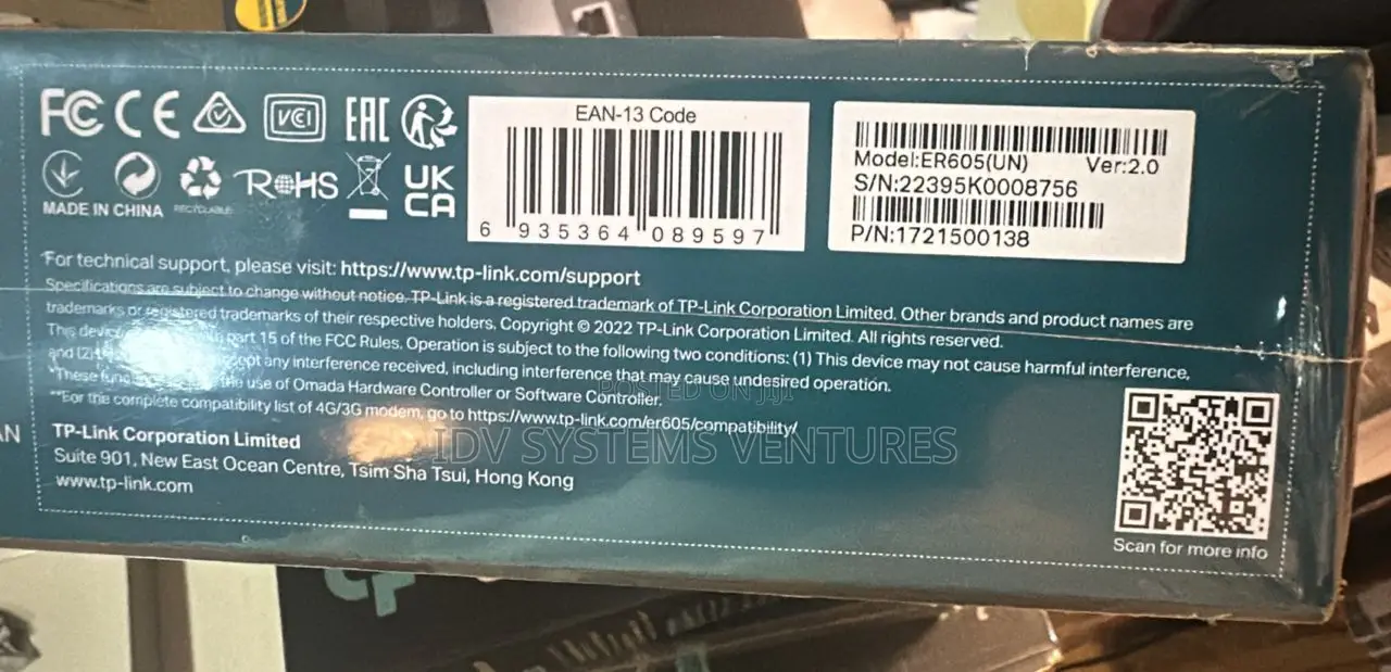 Er605 Omada Gigabit VPN Gateway