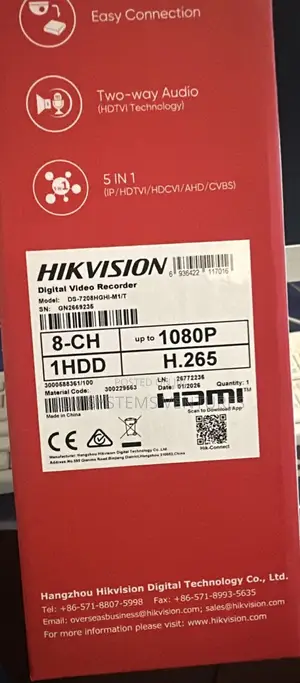 CCTV DVR Ds-7208hghi-M1/T 8-Ch 1080p Lite 1u H.265 DVR