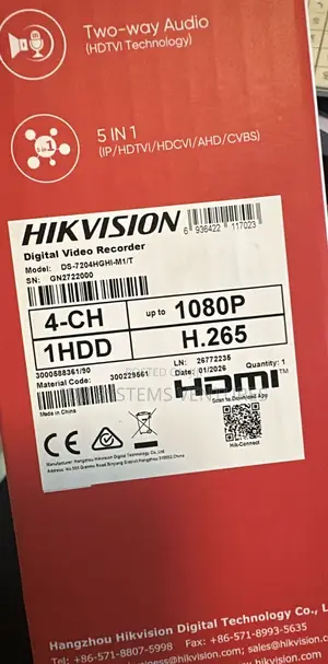 CCTV DVR Ds-7204hghi-M1/T 4-Ch 1080p Lite