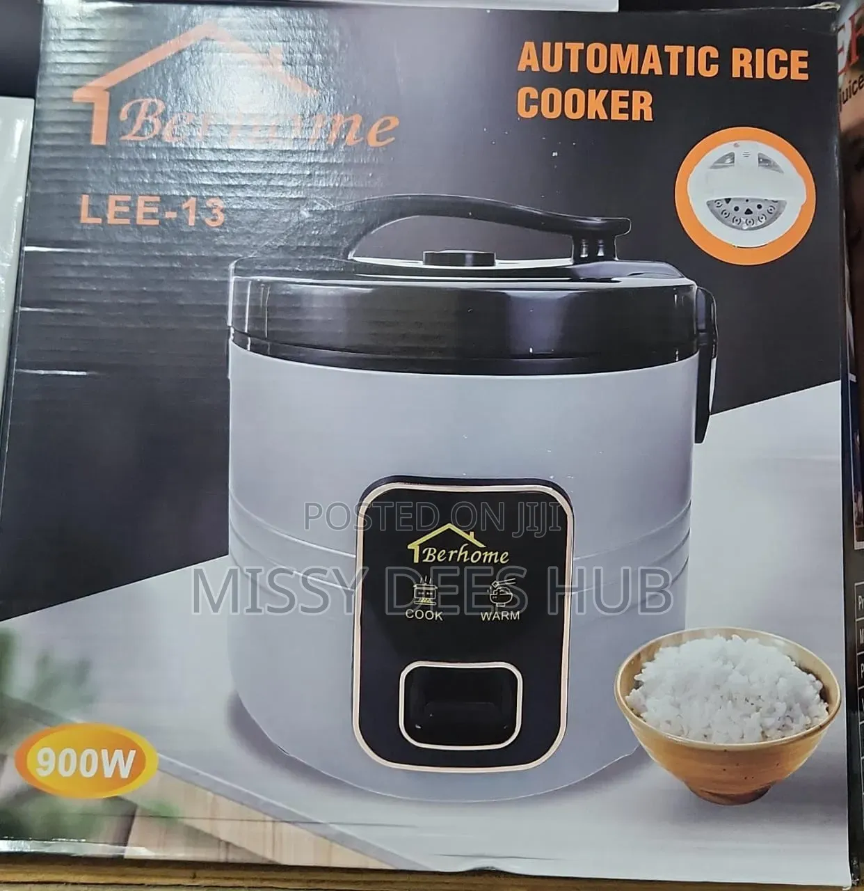 5l Berhome Rice Cooker (Glass Top)