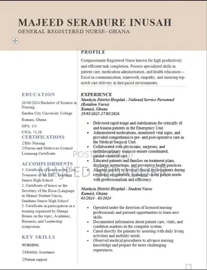 Healthcare Nursing CV