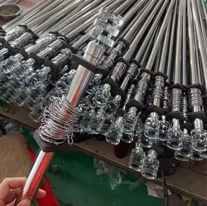Quality Luxury Solid Crystal Head Single Extendable Curtain Rod 220ghc