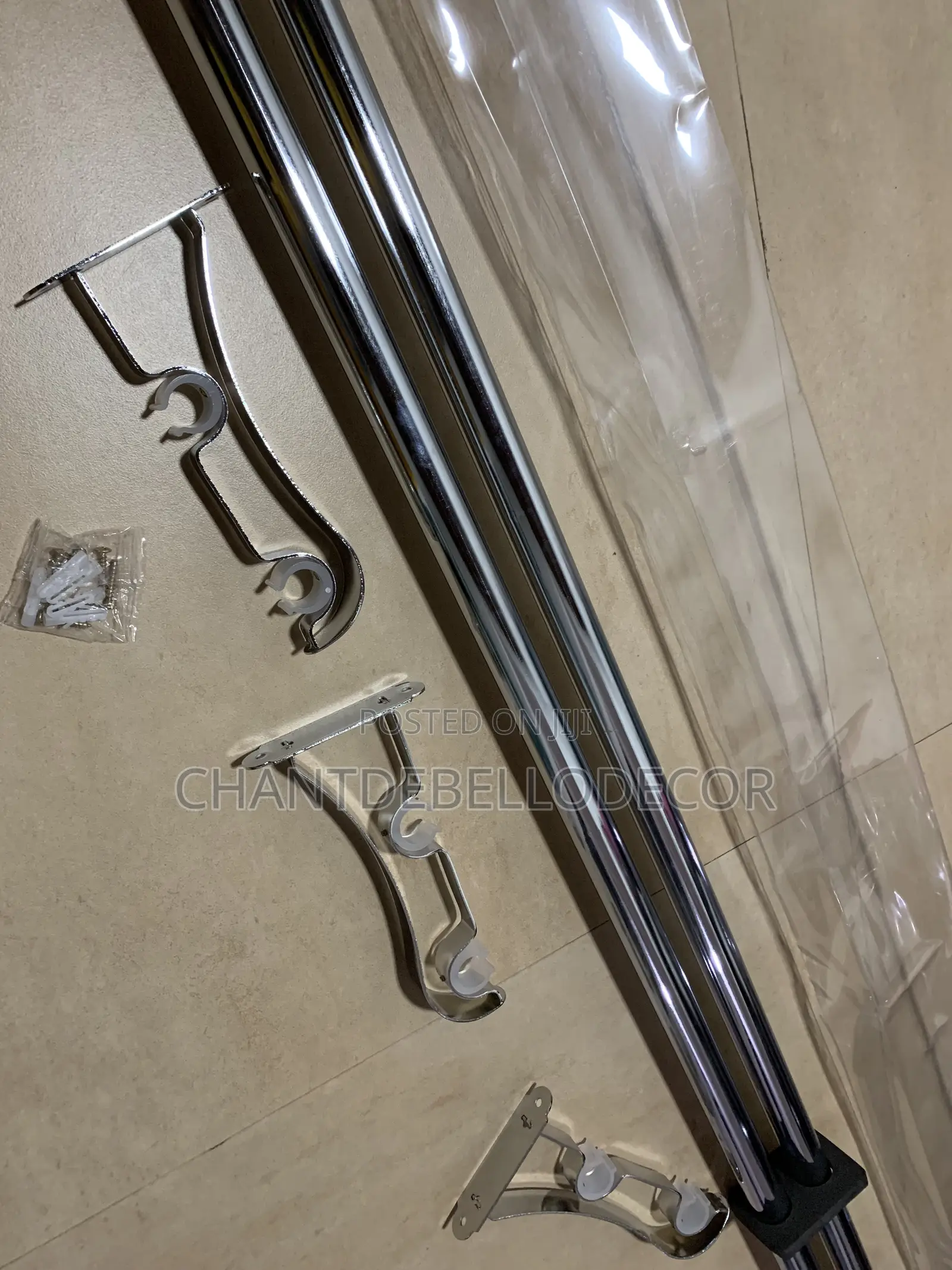 Quality Luxury Solid Crystal Head Single Extendable Curtain Rod 220ghc