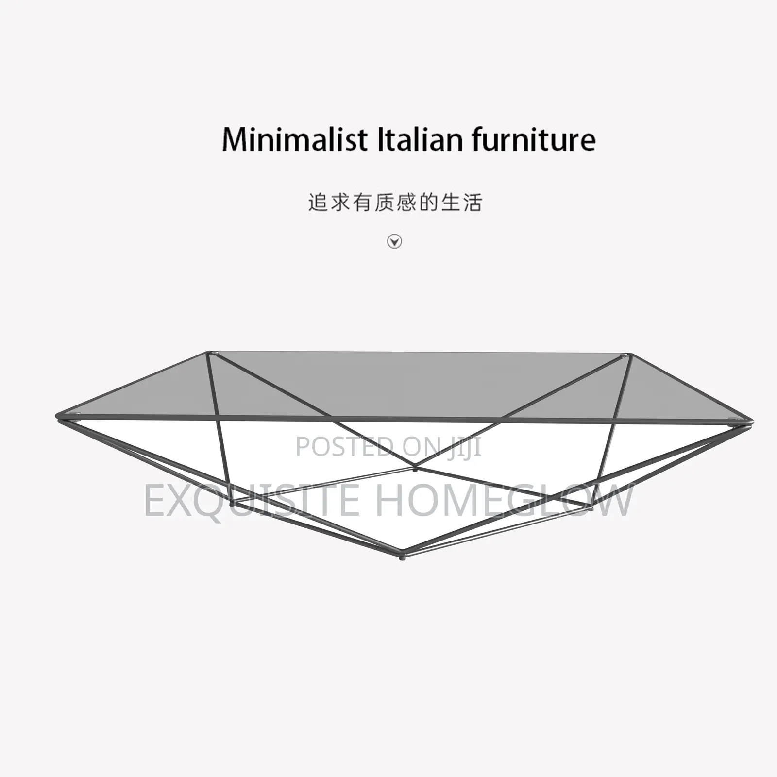 Italian Minimalist Tempered Glass Coffee Table(90cmx90cm)