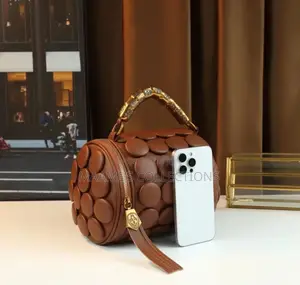 Alexander Wang Button-Textured Cylindrical Barrel Ladies Handbag