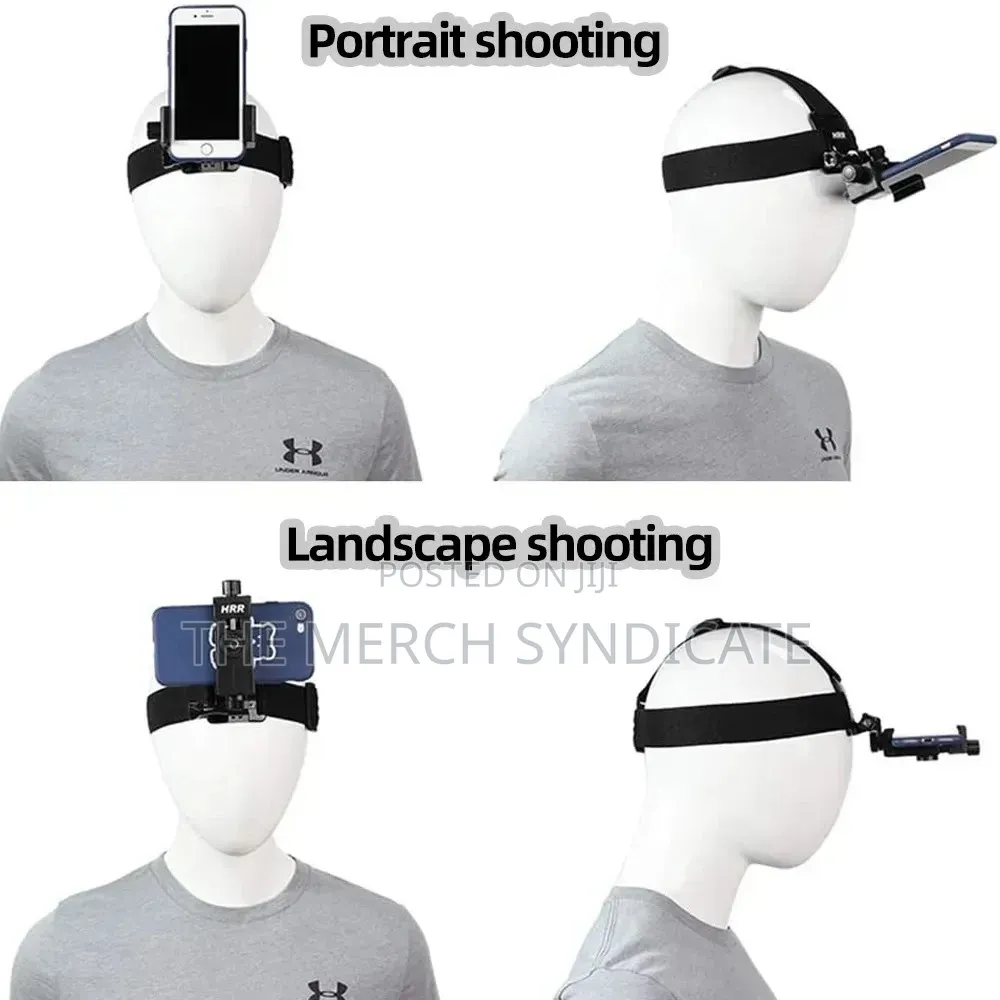 Handsfree Pov Sports Head Mount Holder Strap For Phones, Camera Vlogs