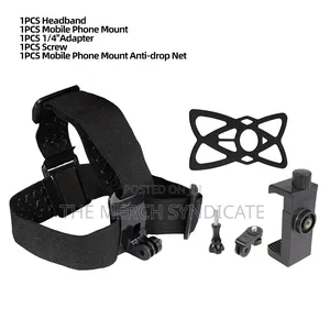 Handsfree Pov Sports Head Mount Holder Strap For Phones, Camera Vlogs