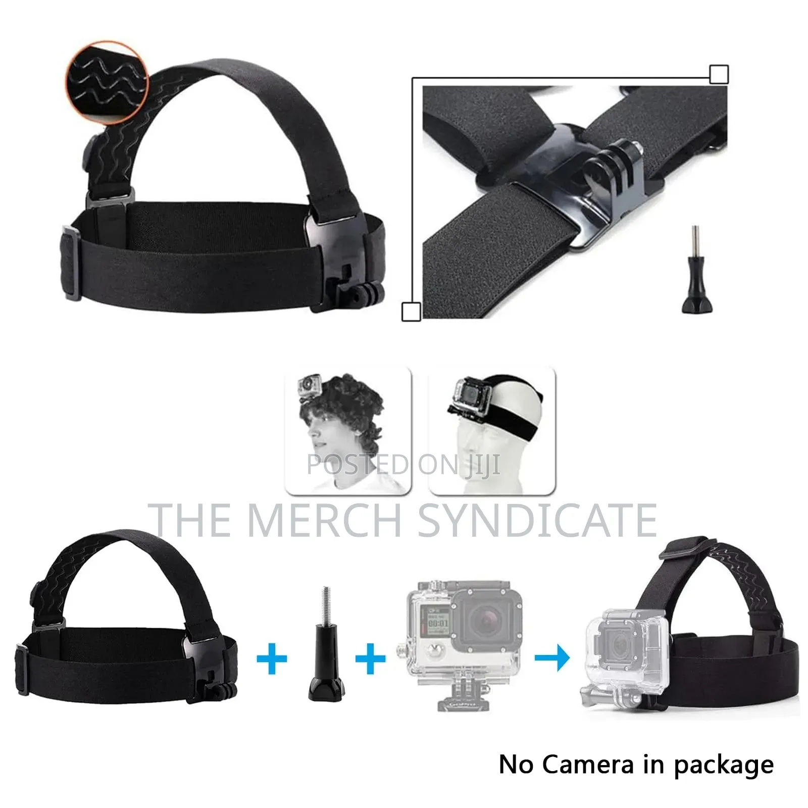 Handsfree Pov Sports Head Mount Holder Strap For Phones, Camera Vlogs
