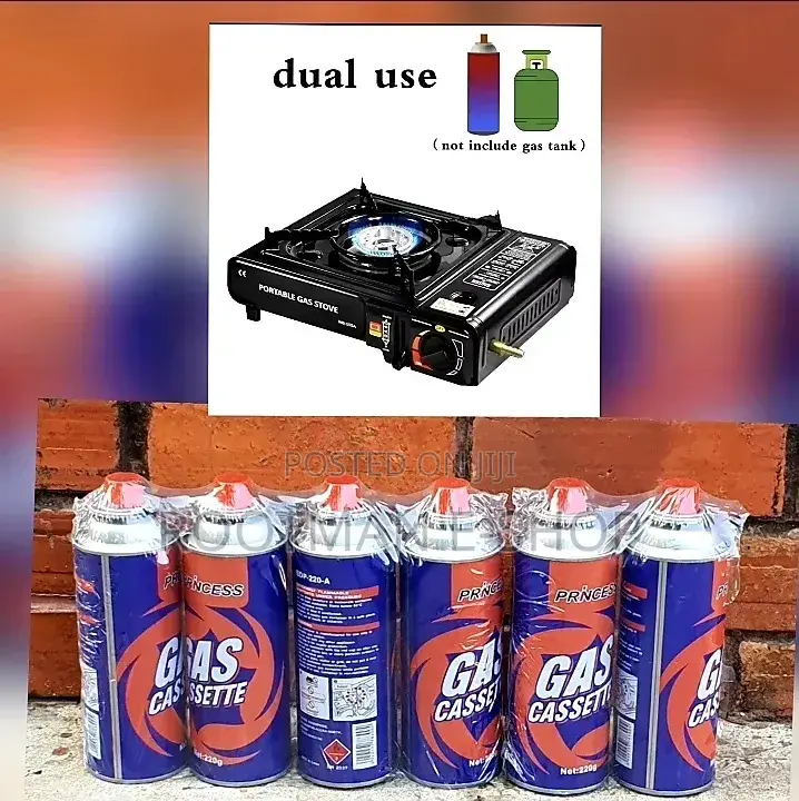 Portable Gas Stove With 6 Butane Gas Canisters