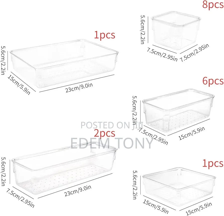 20 Pieces Drawer Organizer With 5 Sizes,Makeup, Cosmetics, Office,