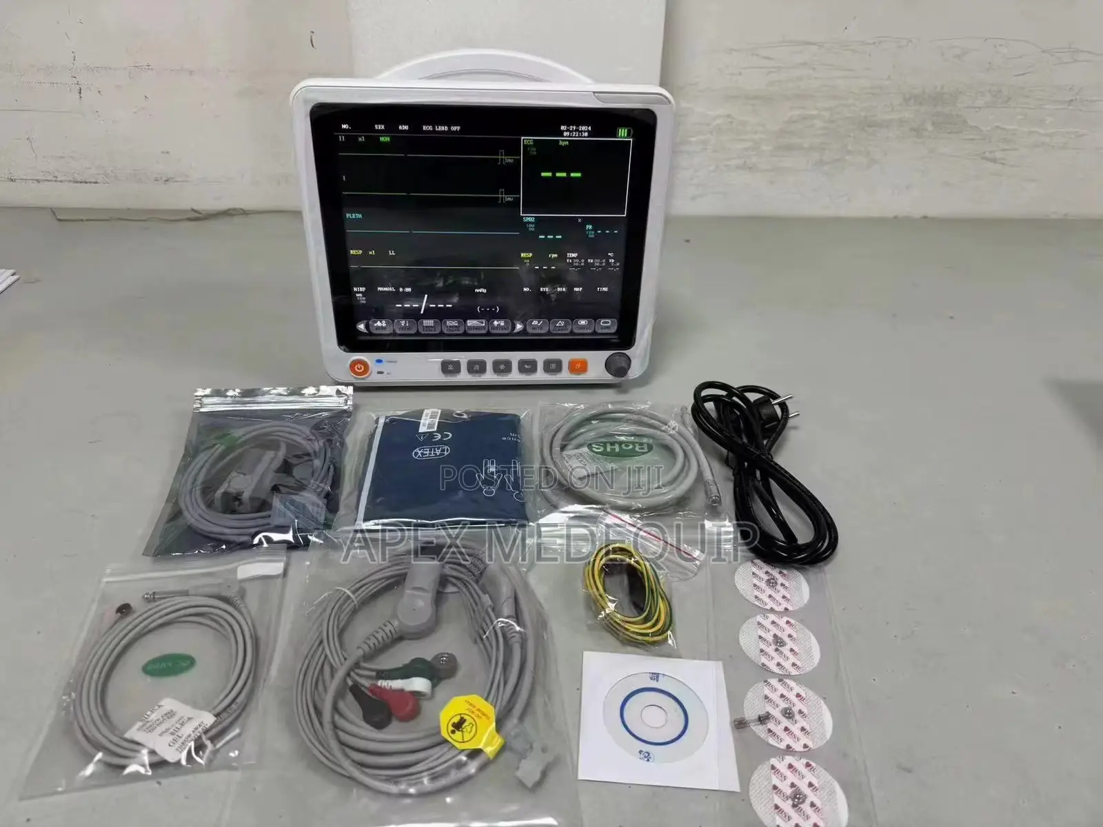 Cardiotech Patient Monitor + Stand + Battery ( Touch Screen )