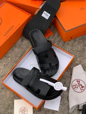 Black Hermès Chypre Sandals