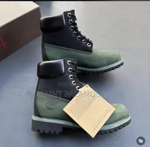Timberland Premium 6-Inch Waterproof Boots in a Black and Dark Green