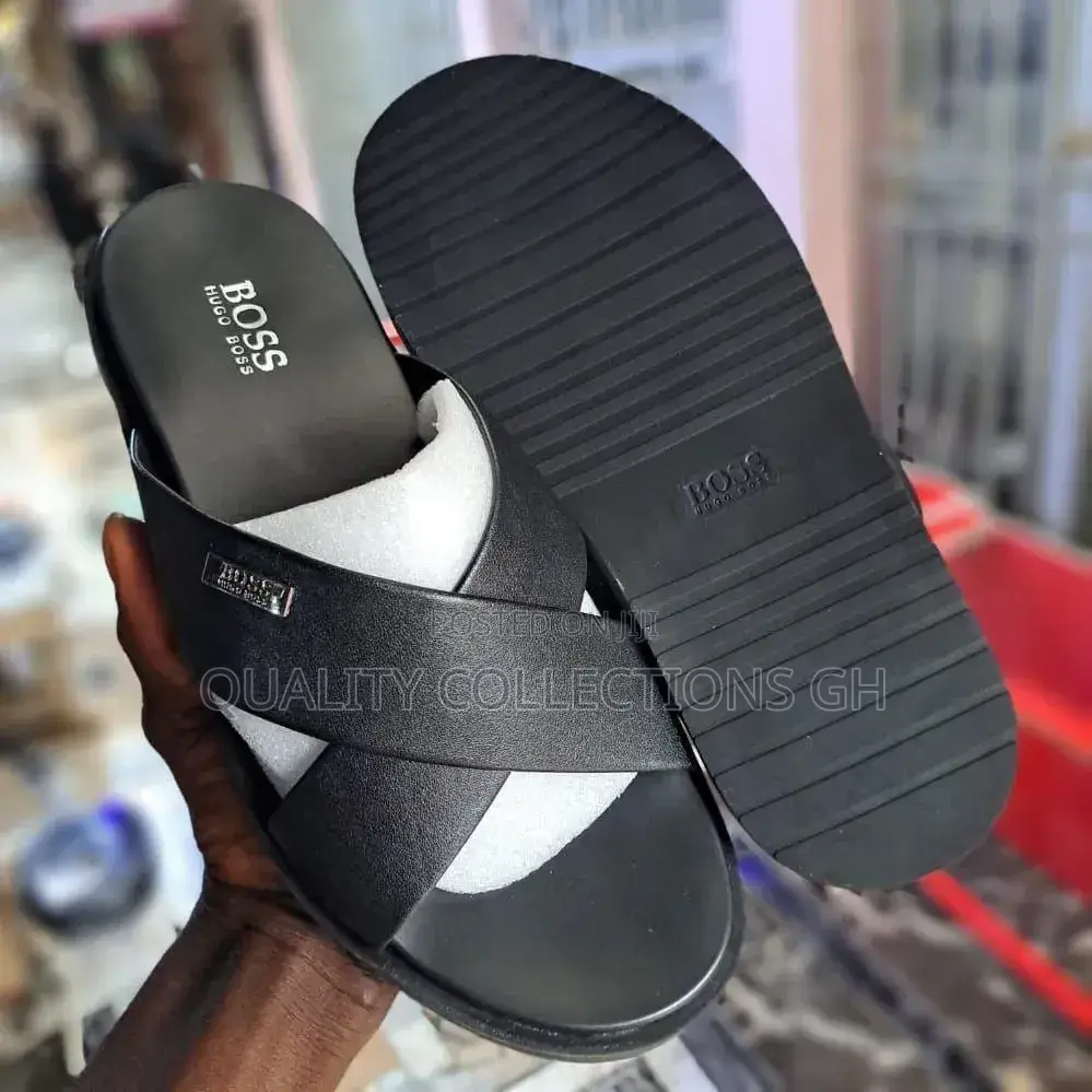 Boss Leather Slippers