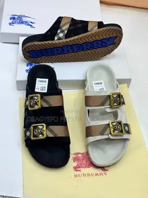 High Quality Burberry Double Buckle Slides