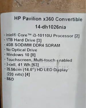 New Laptop HP Pavilion 14 x360 2-in-1 4GB Intel Core i3 HDD 1T