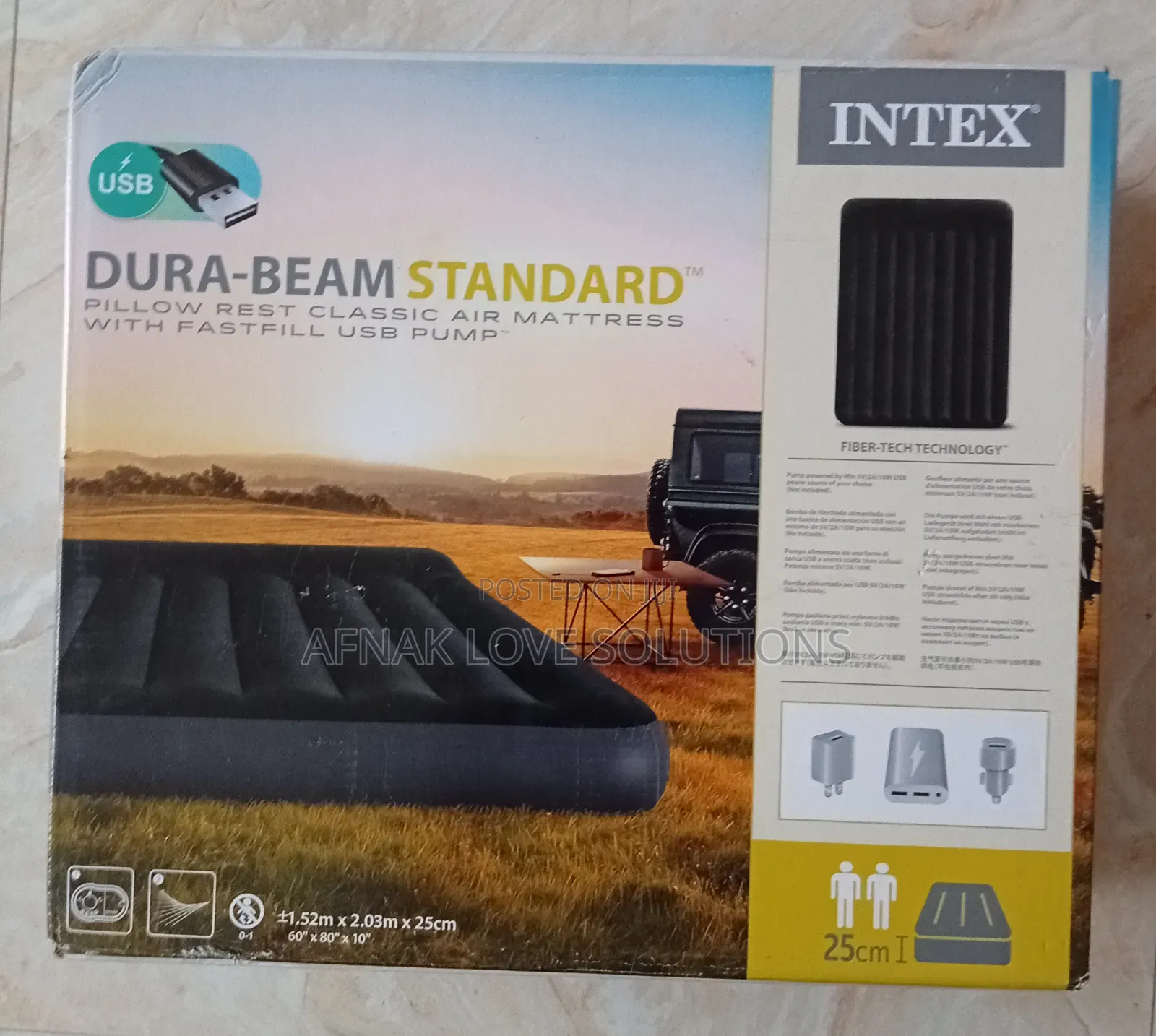 Intex Queen Size Air Bed With Built-in Usb Pump
