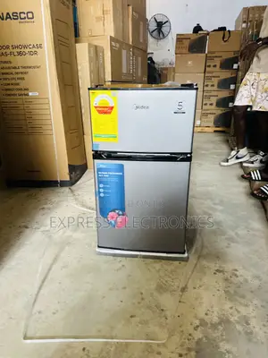 Doubke Door Fridge Midea Table Top Dark Grey