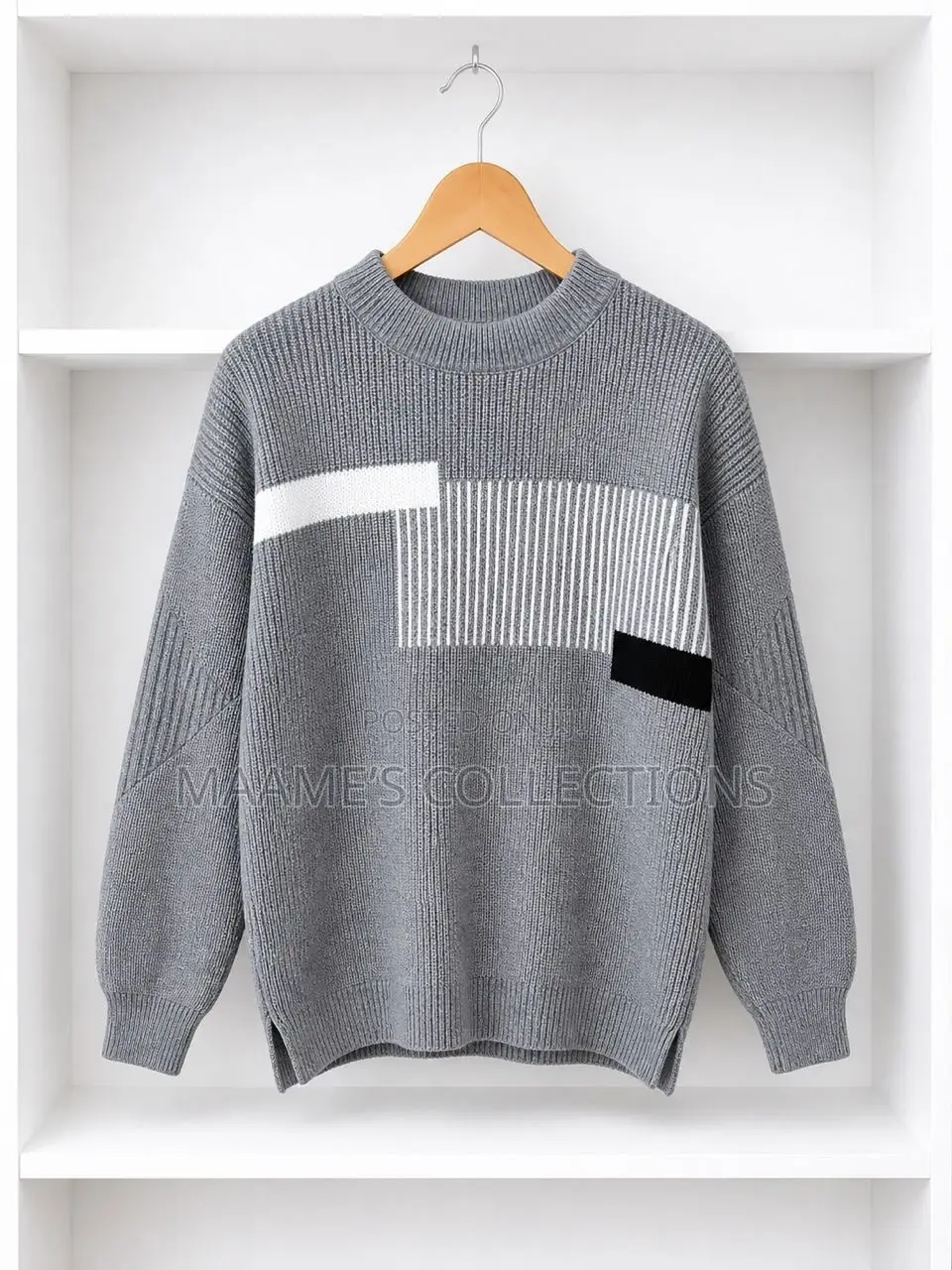 Men’S Color Block Knitted Sweater / Cardigan / Pullover
